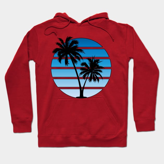 Retrowave Blue Sunset Hoodie by Brobocop